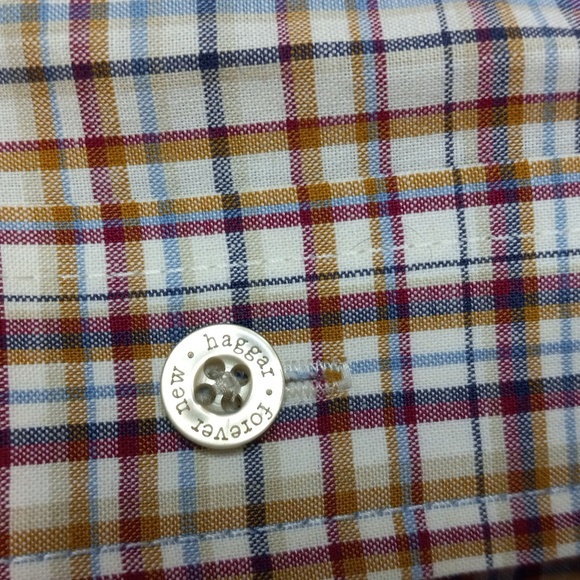 Haggar XL Plaid Long Sleeve Button Front Shirt Mens - Picture 6 of 13